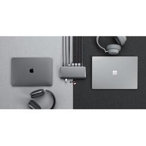 ALOGIC UNIVERSAL USB-C + USB-A TRIPLE 4K DOCKING STATION WITH 100W POWER DELIVERY-3 x DP 1 x USB-C 3 x USB-A 1 x 3.5 AUDIO JACK 1 x SD READER - Office Connect 2018