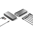 ALOGIC UNIVERSAL USB-C + USB-A TRIPLE 4K DOCKING STATION WITH 100W POWER DELIVERY-3 x DP 1 x USB-C 3 x USB-A 1 x 3.5 AUDIO JACK 1 x SD READER - Office Connect 2018