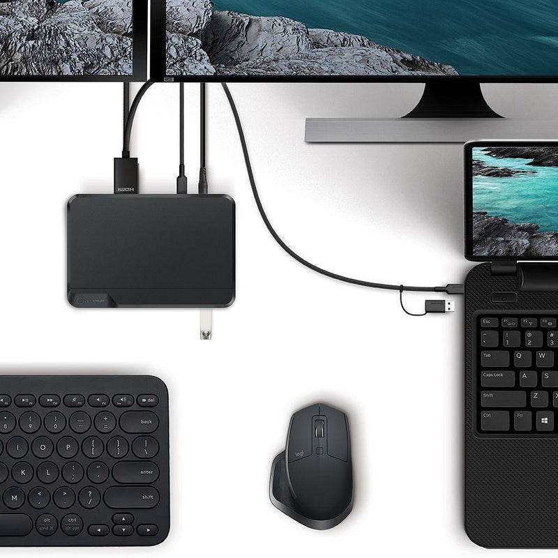 ALOGIC UNIVERSAL USB-C + USB-A TWIN HD DOCKING STATION WITH USB-C & USB-A COMPATIBILITY - DUAL DISPLAY 1080P@60HZ - Office Connect 2018