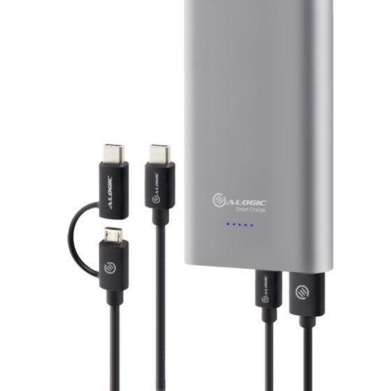 ALOGIC USB-C 20100MAH PORTABLE POWER BANK WITH DUAL OUTPUT - 2.4A & 3A - SPACE GREY - PRIME SERIES - Office Connect 2018