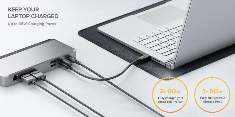 ALOGIC USB-C DUAL 4K DOCKING STATION WITH POWER DELIVERY 65W- 2 X DISPLAYPORT 1 X USB-C 3 X USB-A 1 X 3.5MM AUDIO 1 X ETHERNET - Office Connect 2018