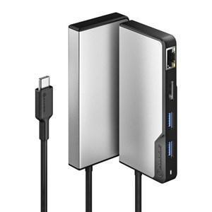 ALOGIC USB-C FUSION ALPHA 5-IN-1 HUB- 1 X HDMI 4K 2 X USB-A (USB 3.0) 1 X GIGABIT ETHERNET 1 X USB-C - SPACE GREY - Office Connect 2018