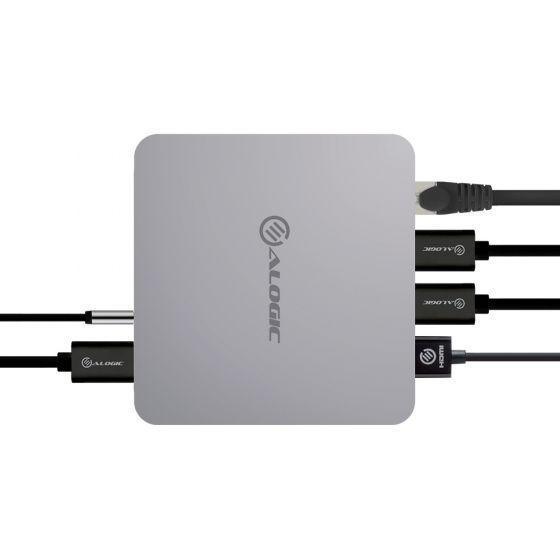 ALOGIC USB-C POWER DOCK WITH 100W POWER ADAPTER - 1 X HDMI 1 X GIGABIT 4 X USB-A 1 X 3.5MM AUDIO - Office Connect 2018