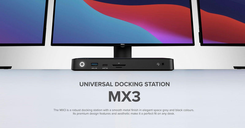 ALOGIC USB-C TRIPLE 4K DOCKING STATION WITH POWER DELIVERY 100W- 3 X DISPLAYPORT 1 X USB-C 3 X USB-A 1 X 3.5MM AUDIO 1 X ETHERNET 1 X SD READER - Office Connect 2018