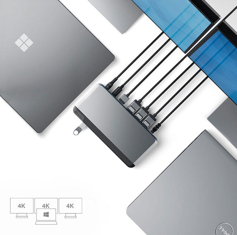 ALOGIC USB-C TRIPLE 4K DOCKING STATION WITH POWER DELIVERY 100W- 3 X DISPLAYPORT 1 X USB-C 3 X USB-A 1 X 3.5MM AUDIO 1 X ETHERNET 1 X SD READER - Office Connect 2018