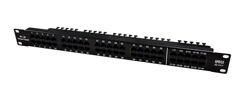 AMDEX 40 Port Breakout Voice Patch Panel for use with - Office Connect 2018