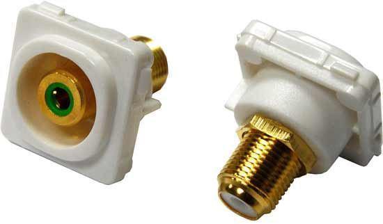 AMDEX Green RCA to F Connector. Gold Plated - Office Connect 2018