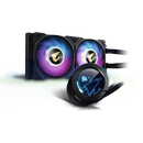 GIGABYTE AORUS WATERFORCE X 240 All-in-one Liquid Cooler with Circular LCD Display RGB Fusion 2.0 120mm ARGB Fans - Office Connect 2018