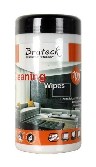 BRATECK 100pc LCD Cleaning Wipes. Dermatologically - Office Connect 2018