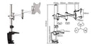 BRATECK 13'-27' Monitor Desk Mount Rotate, Extend, Tilt And Swivel. - Office Connect 2018
