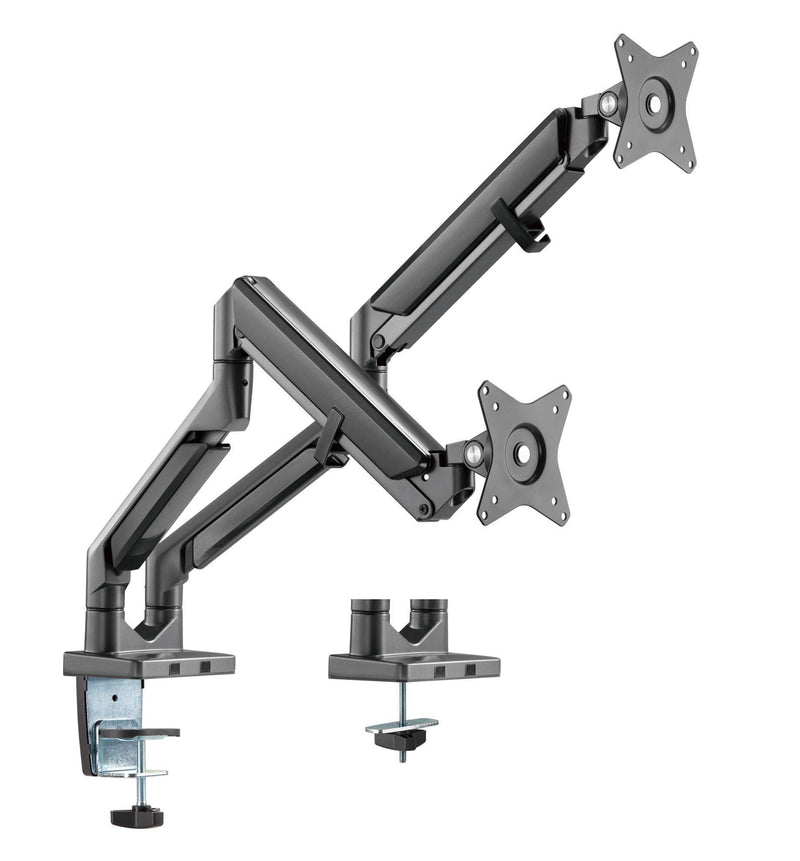 BRATECK 17'-32' Polished Aluminium Dual Premium Gas-Spring Desk Mount - Office Connect 2018