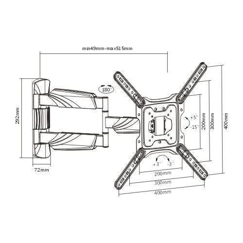 BRATECK 23''-55'' Full motion TV wall mount bracket. - Office Connect 2018