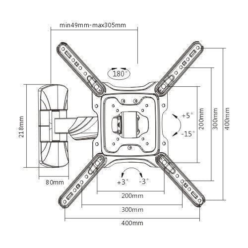 BRATECK 23''-55'' Full motion TV wall mount bracket. - Office Connect 2018