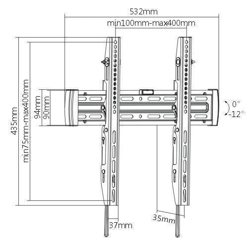 BRATECK 32''-55'' Tilt wall mount bracket. Max load: - Office Connect 2018