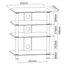 BRATECK 4 Layer Glass Hi-Fi Entertainment Unit. 40kg - Office Connect 2018