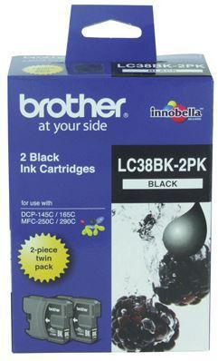 Brother LC38BK2PK Black Ink Cartridge Twin Pack - Office Connect 2018