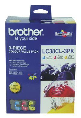 Brother LC38CL3PK CMY Colour Ink Cartridges (Triple Pack) - Office Connect 2018