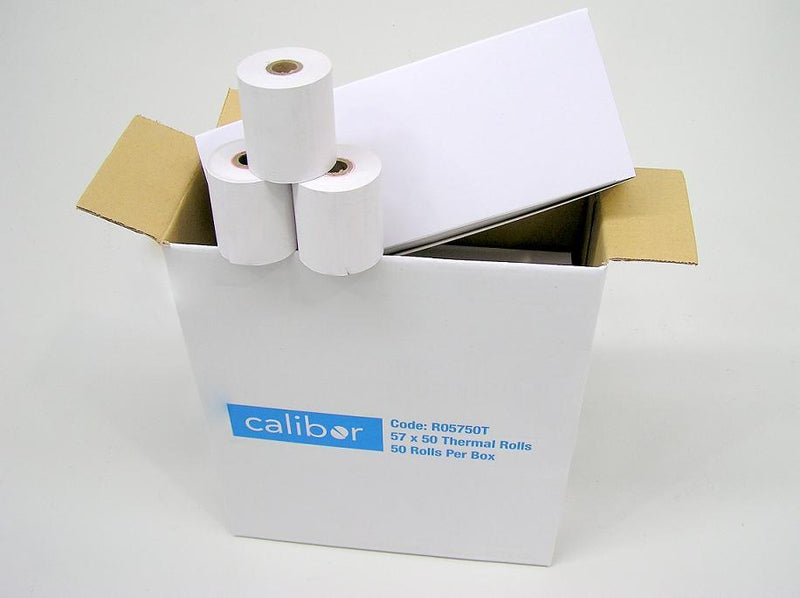 CALIBOR THERMAL PAPER 57X50 50 ROLLS/BOX - Office Connect 2018