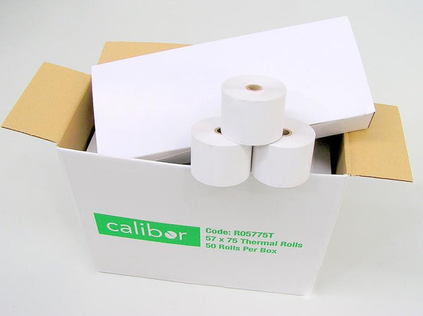CALIBOR THERMAL PAPER 57X75 50 ROLLS/BOX - Office Connect 2018