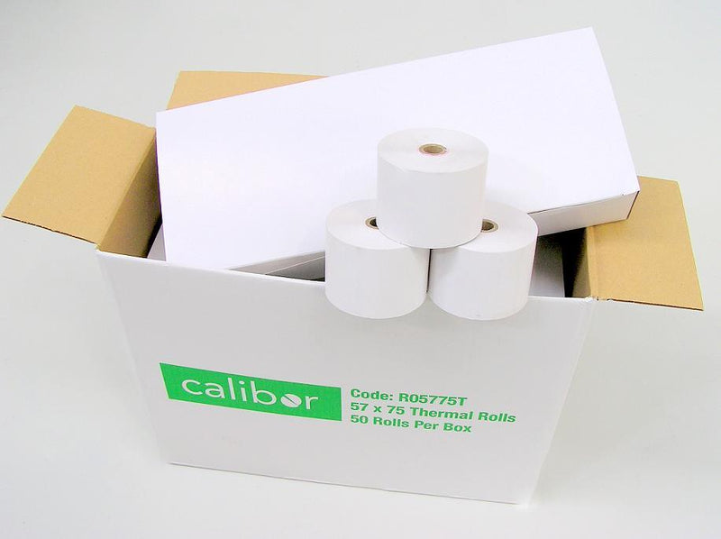 CALIBOR THERMAL PAPER 57X75 50 ROLLS/BOX - Office Connect 2018