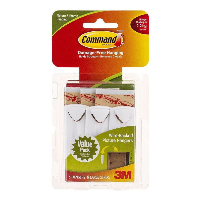 Command Picture Hanger 17043 Large White Wire-Backed Pk/3 - Office Connect 2018