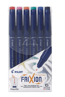 Pilot Frixion Fineliner Erasable Asstd. Pack 6 (SW-FF-S6) - Office Connect
