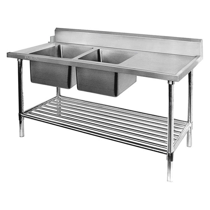 DSBD7-2400L/A Left Inlet Double Sink Dishwasher Bench - Office Connect 2018