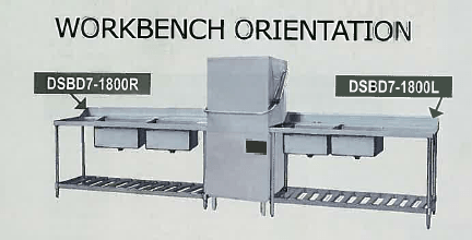 DSBD7-1800R/A Right Inlet Double Sink Dishwasher Bench - Office Connect 2018