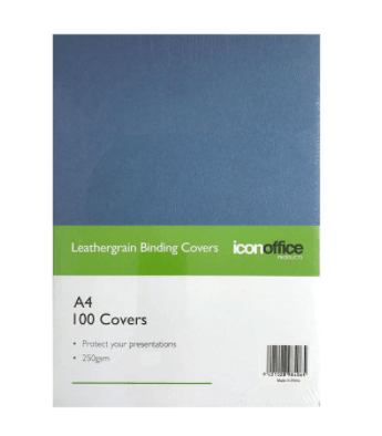 Icon Binding Covers A4 Navy 250gsm Pack 100 - Office Connect