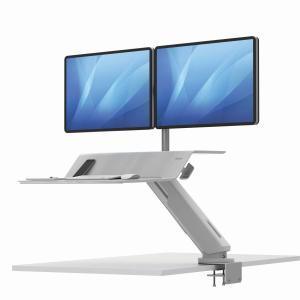 Fellowes Lotus RT Dual Monitor Sit Stand Workstation White - Office Connect