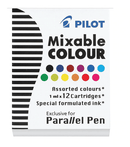 Pilot Parallel Pen Asstd. Colour Cartridge 12Pk (IC-P3-AST) - Office Connect