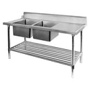 DSBD7-1800L/A Left Inlet Double Sink Dishwasher Bench - Office Connect 2018