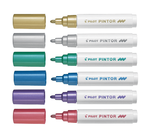 Pilot Pintor Marker Medium Asstd. Metallic 6Pk - Office Connect