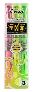 Pilot Frixion Light Erasable Highlighter Asstd. 3Pk (SW-FL-S3) Units per pack: 12 - Office Connect