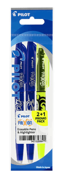 Pilot Frixion Ball Erasable Fine Blue 2Pk + Frixion Light - Office Connect